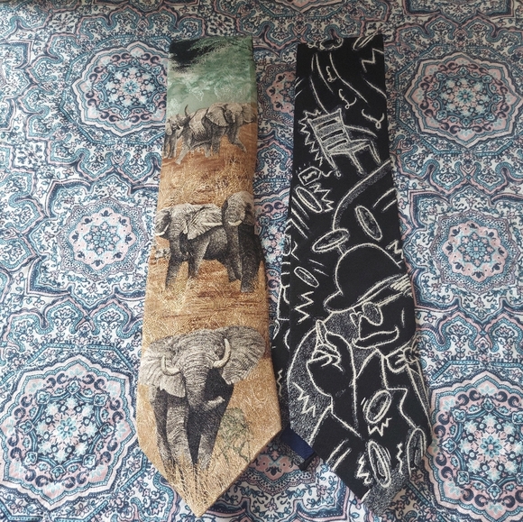 The Beatles Endangered Species Vintage 100% Silk Tie Bundle - Picture 1 of 6